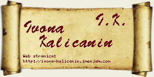 Ivona Kaličanin vizit kartica